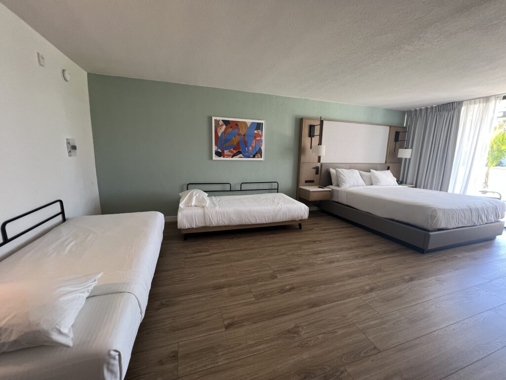 King bedroom converted to family sleeping area voco Sandpiper All-Inclusive resort